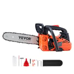 VEVOR Tronçonneuse à essence guide-chaîne 30,5 cm sans fil 25,4 CC 1,2 CV, pour coupe de branches d'arbres, élagage des arbres, défrichement des terres, coupe de forêts dans fermes, jardins, ranchs