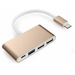 Linghhang - Hub 4-en-1 du Type c avec 3 usb 3.0, Bloc d'alimentation Compatible avec Mac Air 2020-2018 MacBook Pro 13/15/16 Etc. Adaptateur usb-c