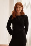 Izabel London Womens Black 3/4 Sleeve Crochet Knit Jumper - Size 18 UK