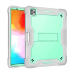 Étui de Protection 3 Couches avec Support Pliable et Support pour Stylo intégré pour iPad Pro 6/5/4/3ème génération 2022/2021/2020/2018 Vert foncé/Gris