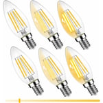 Ampoule led E14 Bougie, 6W Ampoule led Dimmable, Équivalent Incandescente 60W, 600LM Ampoule led 2700K Blanc Chaud, Économie d'énergie pour Lustres,