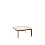 HAY - Kofi Water-Based Lacquered Walnut Frame W. Clear Reeded Glass Tabletop 80X80 - Sofabord - Martin Solem