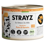 STRAYZ BIO katt 6 x 200 g - Økologisk kalkun & økologisk gulrot i saus