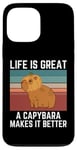 Coque pour iPhone 13 Pro Max Capybara rétro La vie est belle, un capybara la rend meilleure