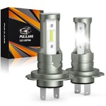 Pulilang Ampoules H7 LED, 55W 12000LM 6500K Blanc 300% de luminosité, Anti Erreur Canbus, 1:1 Mini Taille Non Polarité pour Remplacement de Phare Halogène de Voiture et Moto, 2 Lampe