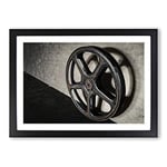 Big Box Art Vintage Movie Film Reel (2) Framed Wall Art Picture Print Ready to Hang, Black A2 (62 x 45 cm)