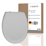 SCHÜTTE 82602-A Abattant WC avec abaissement automatique, couvercle de WC et fermeture rapide pour le nettoyage, couvercle de WC en plastique thermodurci (charge max, de la lunette 250kg) gris