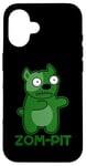 Coque pour iPhone 16 Zom Pit Funny Zombie Pitbull Jeu de mots