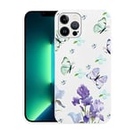 Phoona Coque pour Samsung Galaxy A52 / A52s 5G 6,5", Étui de Protection en Silicone Antichoc, Ultra Mince Souple TPU Bumper Cover Housse avec Papillon Motif Dessin Blanche Mat Case pour Samsung A52