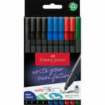 Faber-Castell Grip Finepen fineliner Fine Black, Blue, Green, Red 10 p