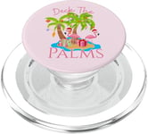 Deck The Palms Trees Christmas Lights Flamingos Coastal PopSockets PopGrip for MagSafe