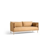 HAY-Silhouette Sofa 2 Seater, Linara 142/Cognac Piping/Oak