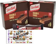 AETN Creations Slim Fast Chocolate Snack Bar 2 Boxes (12X25G) 99Kcal Sweet, Indu