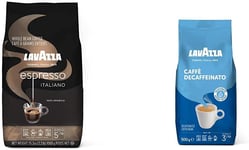 Lavazza Espresso Italiano 100% Arabica Coffee Beans, 1kg & Decaf 500g Pack