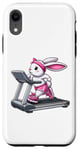 Coque pour iPhone XR Lapin de Pâques sur tapis roulant Gym Fitness Entraînement