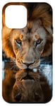 Coque pour iPhone 12 mini Lion pour boire un trou d'eau