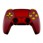 Custom PS5 DualSense Controller - Red & Gold Design - New - 12 Month Warranty