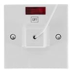 Merriway BH05738 Ceiling Pull Cord Switch With Neon Indicator, 45 Amp , White