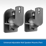 PAIR Speaker Wall Brackets Universal HiFi Satellite Speaker Swivel & Tilt Mount