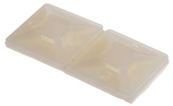 RS PRO Self-Adhesive mounting Base, Nylon 66, 19.5 mm x 19.5 mm, for 3.2 mm to 4.6 mm Cable Ties, Pack of 250