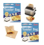 4 Reusable Toaster Bags Toastie Toast Pockets Food Snack Pasty Sarnie Bags