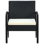 Bonne qualité - Chaise de jardin Moderne - Fauteuil de Jardin Chaise d'extérieur avec coussin Résine tressée Noir @1002 :