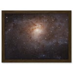 Artery8 Hubble Space Telescope Image Triangulum Spiral Galaxy M33 Crop Blue Orange Star Birthing Region Artwork Framed A3 Wall Art Print