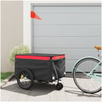 Cykelvagn vidaxl - Svart och röd 45 kg järn 137 x 68 59 cm oxfordtyg, pe polyeten