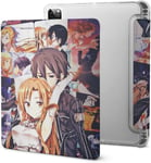 Sword Art Online Anime Ipad Pro Étui 2021 Avec Porte-Stylo, Résistant Aux Chocs, Veille/Réveil Automatique, Housse De Protection Transparente Pour Tablette 11 Pouces