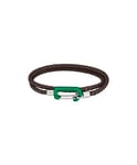 Lacoste Bracelet en cuir pour Homme Collection MATT Marron - 2040314