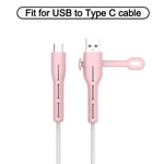 Organisateur De Câbles Pour Samsung,Support De Chargeur,Attaches,Clip Enrouleur De Câble Pour Écouteurs,Protection De Câble - Type A To C-Pink