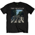 The Beatles Men's Abbey Road and Logo Short Sleeve T-Shirt, Black, Large