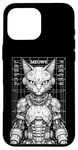 Coque pour iPhone 16 Pro Max Cyberpunk Chat Robot Android Cyborg Futuriste Feline Kitty