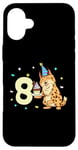 Coque pour iPhone 16 Plus Je suis 8 avec lynx - anniversaire enfant 8 ans