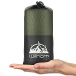 WILLNORN Drap de Sac de Couchage 2 en 1 en Microfibre - Ultraléger et Compact - Drap de Couchage d'Été pour Backpacking, Auberges & Refuges de Montagne - XL [220 x 95 cm]