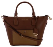 Michael Kors Brown Satchel Handbag Tote Bag Top Handle Leather Greenwich