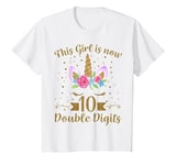 Youth This Girl Is Now 10 Double Digits 10th Birthday Unicorn T-Shirt