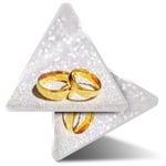 2 x Triangle Stickers  7.5cm - Gold Wedding Rings Fiance Wife  #8676