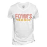 T-Shirt Homme Col V Flynn's Arcade Geek Jeux Video Science Fiction Film