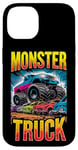 iPhone 14 Monster Truck Crushing Cars Art for Monster Truck Lovers Case