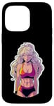 Coque pour iPhone 14 Pro Max Brassière de sport avec cheveux blonds et manga