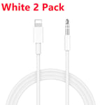 2 Pack for Iphone Audio Cable Adapter 8 Pin to 3.5Mm AUX Audio Car Adapter Cord