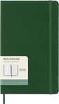 Moleskine Weekly Planner, Agenda Hebdomadaire avec Espace pour Notes 12 Mois 2025, Couverture Rigide et Fermeture Élastique, Couleur Vert Myrte, Format Large 13x21 cm