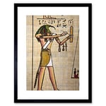 PAINTING WRITING HIEROGLYPHICS EGYPTIAN GOD THOTH IBIS HEAD FRAMED PRINT B12X8144