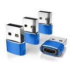 USB till USB C-adapter, USBC hona till A hane OTG-laddare typ C-omvandlare för Apple Watch Ultra iWatch 7 8 9 10, iPhone , Plus Pro Max, AirPods 3 blue 4pc