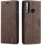 Compatible Coque Pour Hawei P30 Lite,Etui De Protection À Rabat En Cuir Synthetique Avec [Rfid Blocage] Coque, Housse Antichoc Coque Avec Magnetique,Fonction De Support Coque.-Cafe