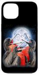 Coque pour iPhone 13 3 oiseaux frégates hurlant à la lune