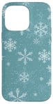 iPhone 14 Pro Max Blue Winter Snowflakes Christmas Holiday Case