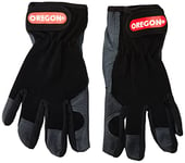 OREGON - Gants de Travail en Cuir & Tissu Extensible, Poignets Ajustables, Gants de Jardinage & Bricolage, Anti-Froid / Vent / Humidité, Gants Anti-Coupure EPI - Taille L