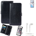 CASE FOR Motorola Defy 2 FAUX LEATHER + EARPHONES PROTECTION WALLET BOOK FLIP MA